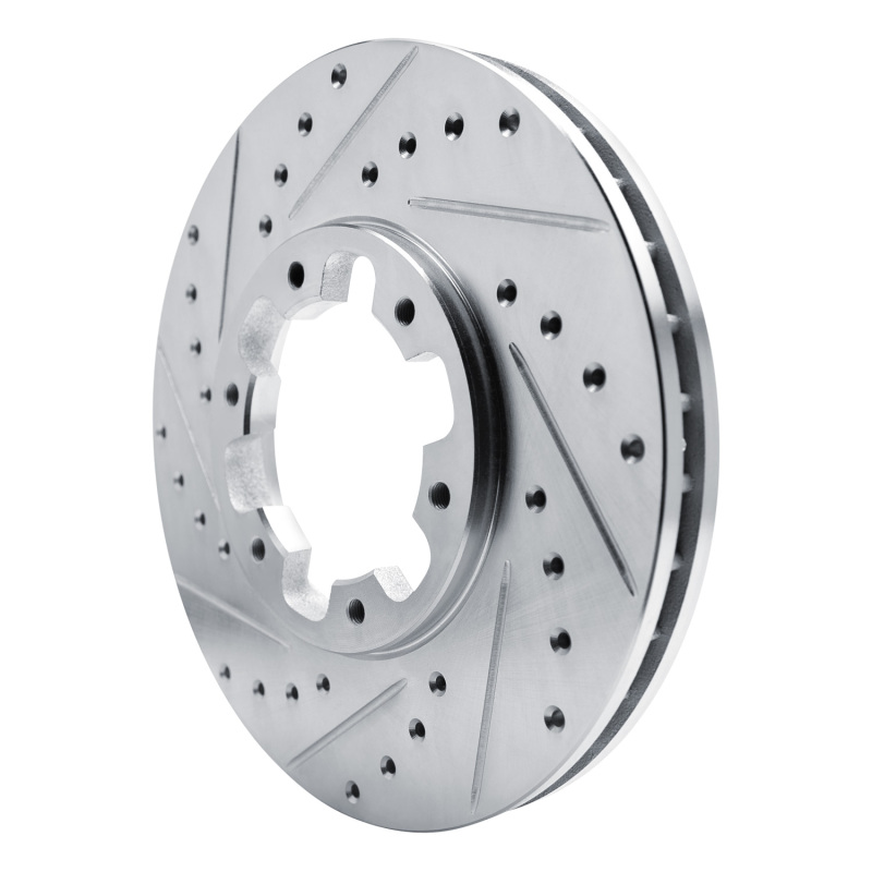 Infiniti QX4 Brake Rotor (1) - Front Left - R1 Concepts - Drilled & Slotted - Silver - `96-`04